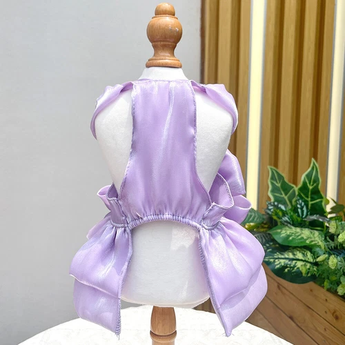 Pet Clothes Dog Princess Wedding Dress Tutu Big Bow Glossy Dress Cat Puppy Skirt - Picture 10 of 32