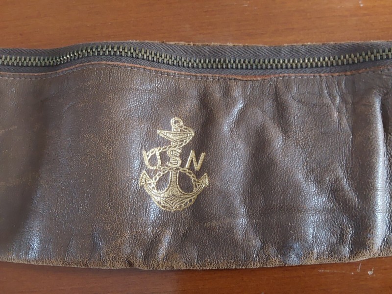 Vintage United States Navy USN Money Belt Leather