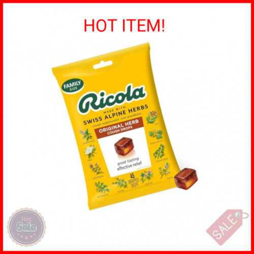 Ricola Original Herb Cough Drops, 45 Count, Cough Suppressant & Throat Relieving