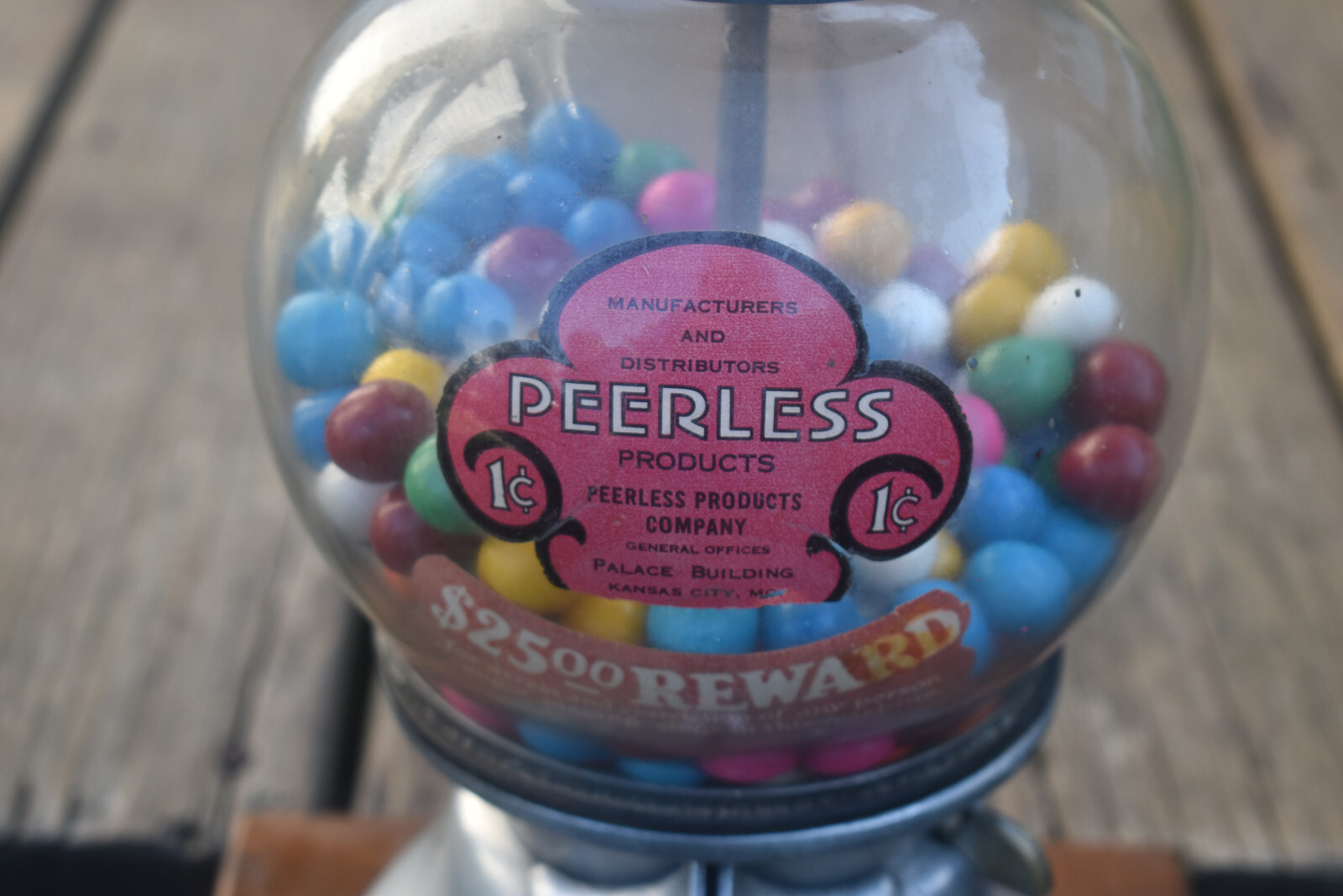 VERY RARE PEERLESS Coin Operated Blue Bird Products Penny Drop Vendor ...