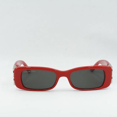 New BALENCIAGA BB0096S 015 Solid Red/Grey 51-18-130