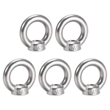 uxcell Lifting Eye Nut M5 Female Thread 304 Stainless Steel Round Shape for R...