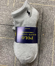 Image of Polo Ralph Lauren Cotton Sprot Socks Grey UK Size6-12 Pack Of 6