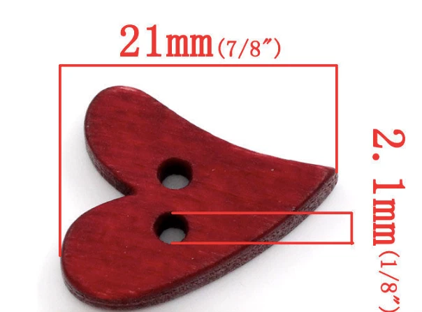 30 Holzknöpfe 21x17mm Herz Herzform Zweilochknöpfe nähen annähen Bastelknöpfe - Bild 2 von 4