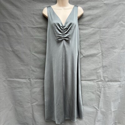 VINCE V-Neck Midi Slip Dress Sage Green Size S Sleeveless Gathered Front  Party | eBay