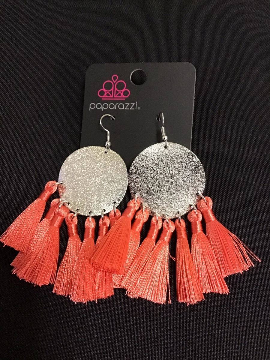 Paparazzi Tassel Tribute Orange Earrings Soul Quest Orange
