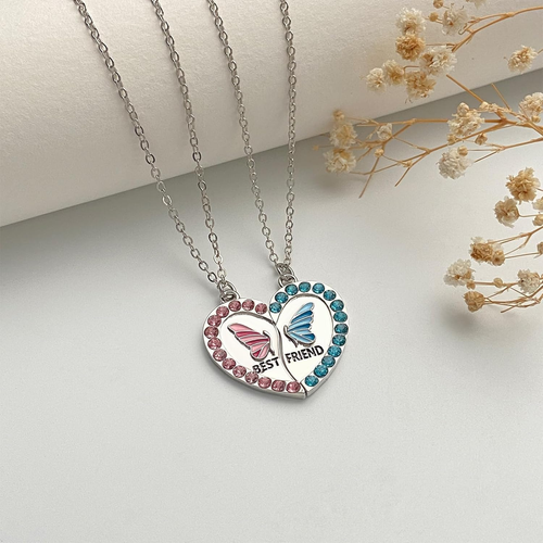 2 Stück Damen Halskette, Freundschaftskette Beste Freundin Geschenke Geschenke f - Bild 3 von 7