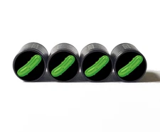 Cucumber Emoji Tire Valve Stem Caps - Aluminum - Set of Four - Fits all Vehicles