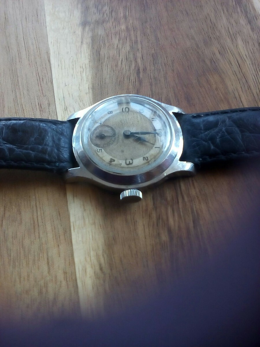 Vintage Mens Rotary WW2 SWISS Military Hand Wind watch Cal 7/440