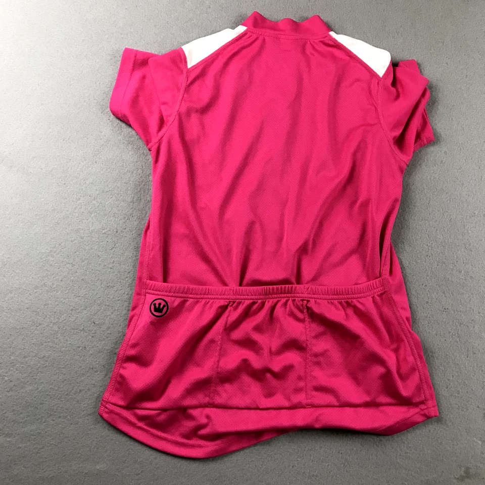 Camiseta deportiva de ciclismo Canari para mujer pequeña rosa 1/4 cremallera ligera Foto 3 de 4
