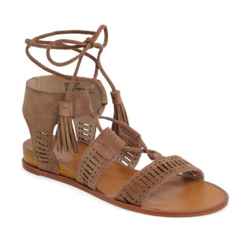 Caslon Brown Suede Gilda Tasseled Gladiator Flat Sandals Womens Size US 8M