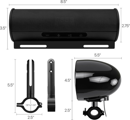 Waterproof Bluetooth Motorcycle ,ATV Stereo 4 Speaker Soundbar Audio Radio MP3 - Picture 5 of 9