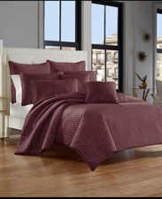 J Queen New York  5PC -SET-Full/Queen Quilted Coverlet With Pillow Case & Shams