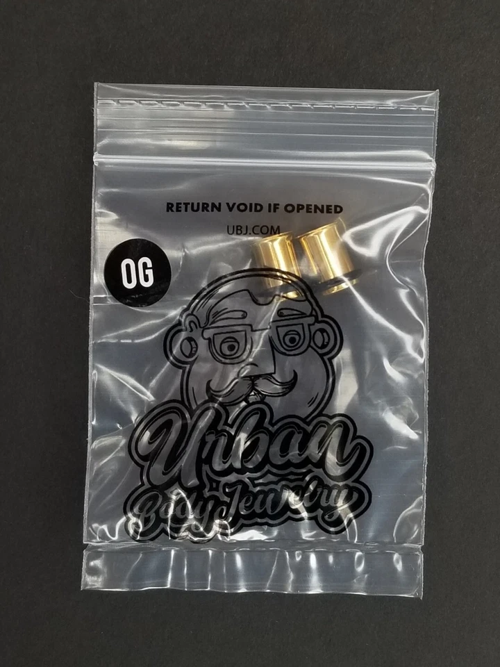 1 Par de Túneles PVD Oro Inoxidable 0g (8mm) Calibre Tapón Estirado Piercing Joyería Foto 3 de 4