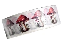 Sticker / Masking / Washi Tape - Cute Spotted Red Mushrooms for Fall