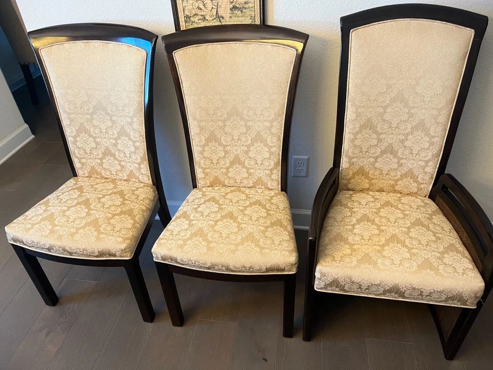 Silla vintage con cojines crema (6 SILLAS) Foto 4 de 4