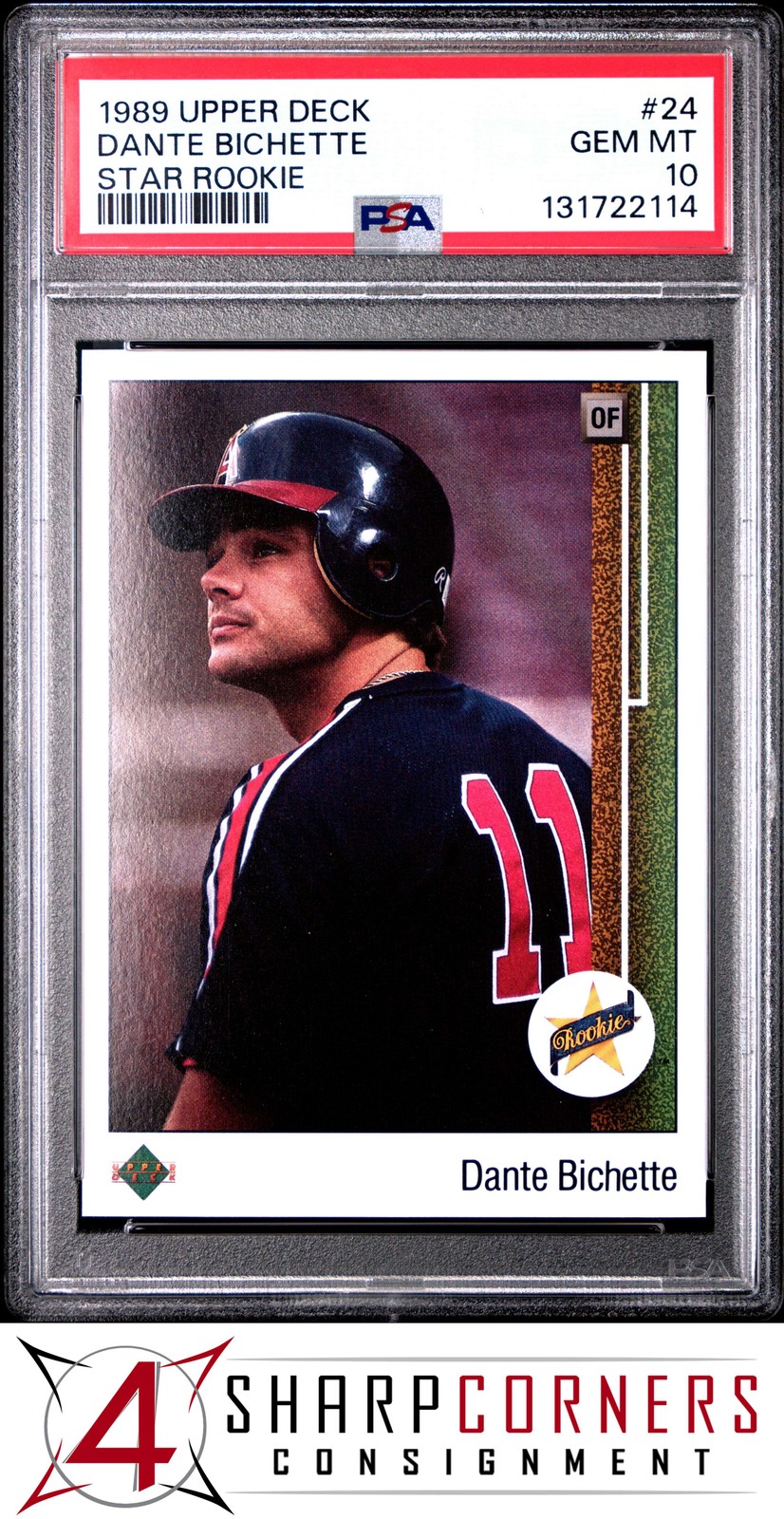 1989 UPPER DECK STAR ROOKIE #24 DANTE BICHETTE RC ANGELS PSA 10