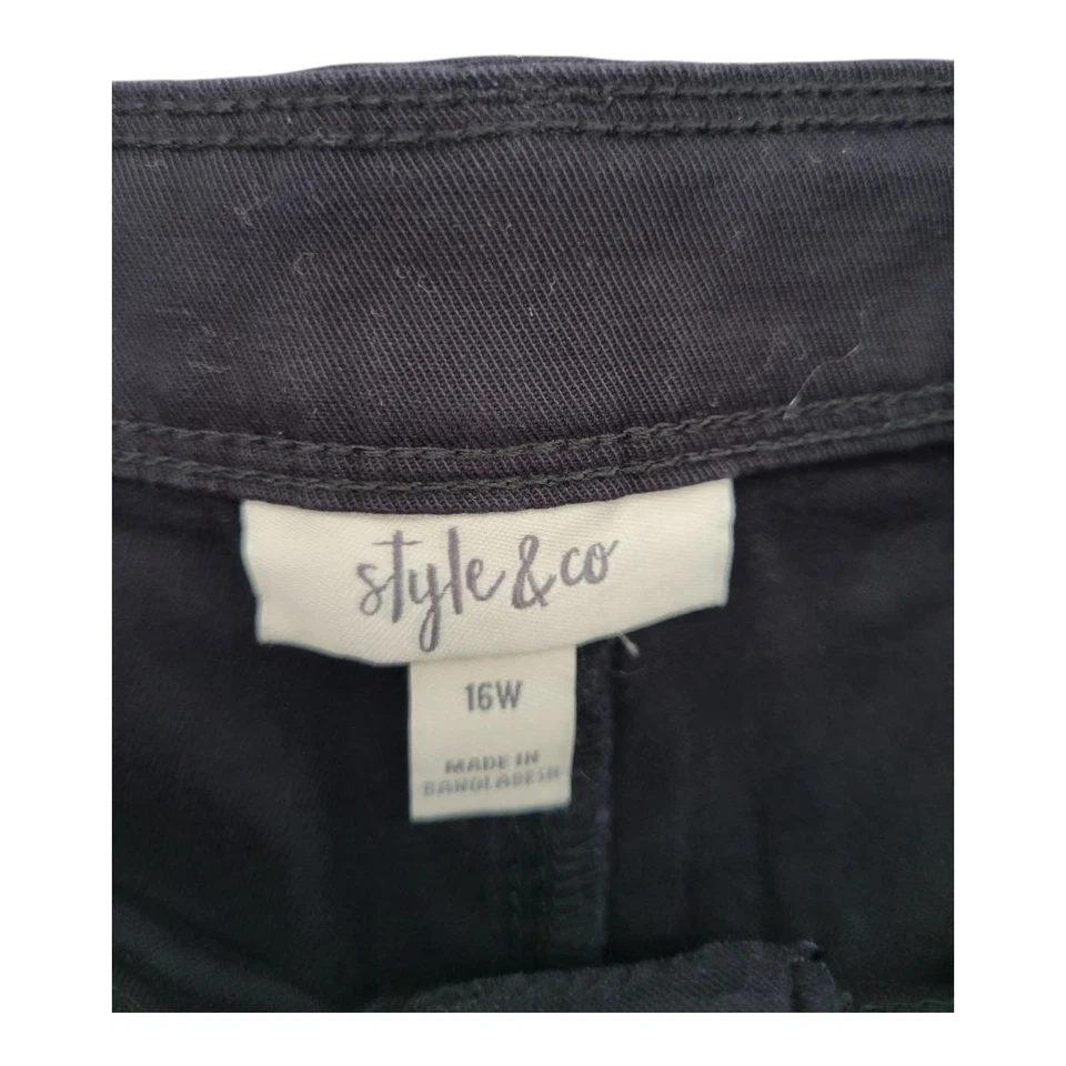 Style & Co Womens Plus Cotton Blend High Rise Belted Bermuda Shorts Size 16w - Image 3 of 4