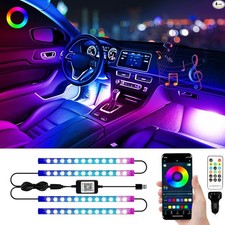 E-Bright RGB Car Led Strip Lights with App Control Remote Smart Interior Neon Un