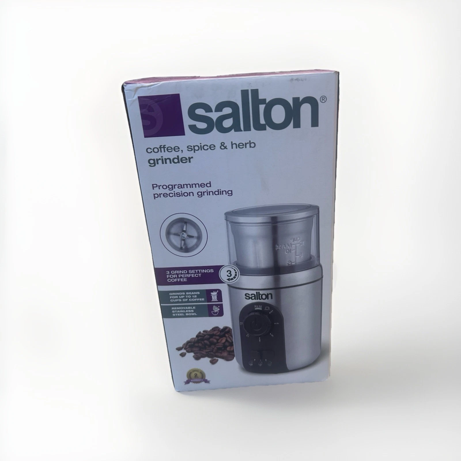 Salton Coffee Spice & Herb Grinder Electric Stainless Steel