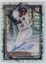 2024 Bowman Chrome Prospect Mini-Diamond Refractor 54/100 Waner Luciano Auto v9t