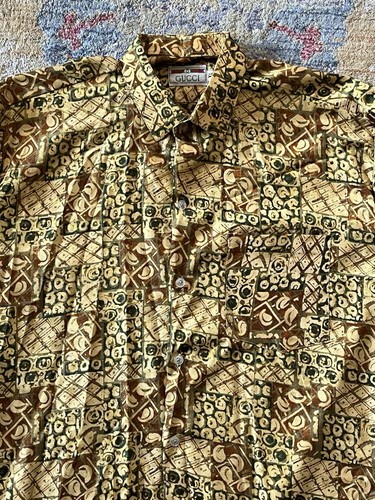 Camisa GUCCI Seda Manga Larga Abotonada Vintage Adulto Grande - Imagen 2 de 8