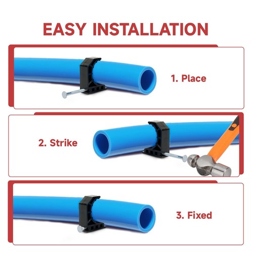 Colliers De Serrage Demi-Pince Efield 1/2" - Lot De 100, Noir, Pour Fixation Tuyaux