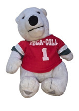 Vintage Coca Cola Bear Plush Play by Play Hockey Jersey Number 1 Fan Promotional