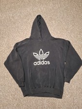 Vintage 90s 00s Adidas Trefoil Spell Out Logo Hoodie Sweatshirt Heavy XL