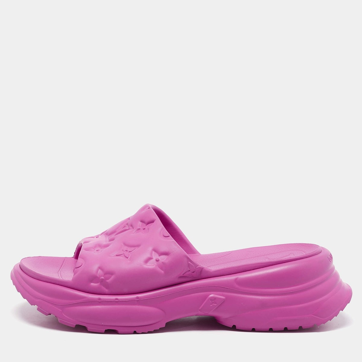 Louis Vuitton Pink Monogram Rubber Pool 55 Comfort Slide Sandals