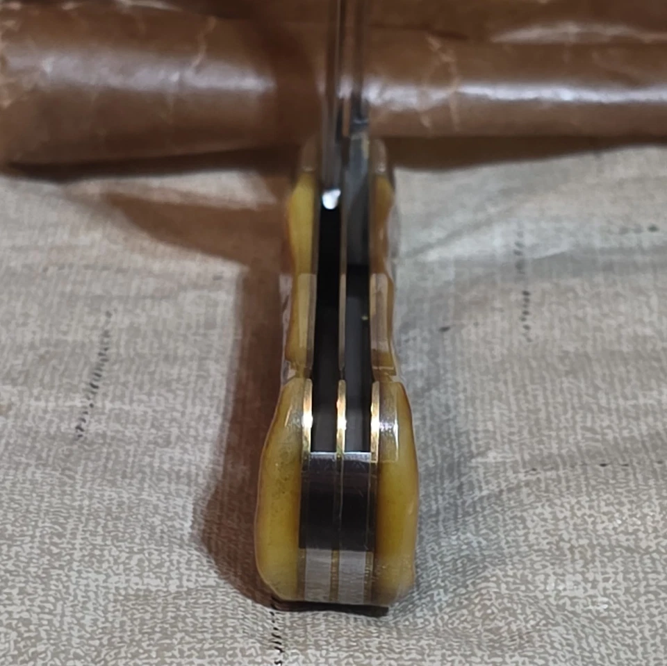 ВЕЛИКОЛЕПНЫЕ ВОСТОЧНЫЕ СТОЛОВЫЕ ПРИБОРЫ 2020 235220 СТАРИННЫЙ ОСЕННИЙ НАТУРАЛЬНЫЙ КОСТЯНОЙ ОХОТНИЧИЙ НОЖ 23 Л - Изображение 4 из 4