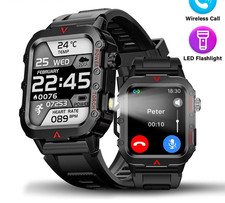 LAXASFIT Men  s Smart Sports Watch 1.71" Screen Bluetooth Call Waterproof Outdoor