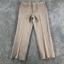 Vintage Polo Ralph Lauren Wool Dress Pants Mens 36x30 Beige Flat Front Straight