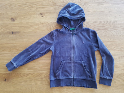 Benetton Kapuzenpulli Gr. 122/128 - Nicki Jacke, Hoodie - dunkelblau