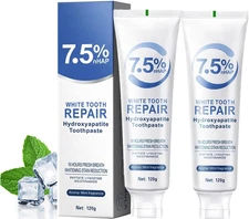 2 Pack Fluoride Free Nano Hydroxyapatite Toothpastes for Teeth Whitening, Remine