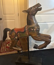 Vintage-Antique Solid Wood Carousel Horse, Hand Carved/Original 50 x42 x10 W