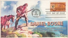 AO-1357, 1968, Daniel Boone, Add-on Cachet, First Day Cover, Standard Postmark,