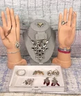 Estate Costume Jewelry Large Lot AVON MONET Watches Necklace Rings Pins Earrings