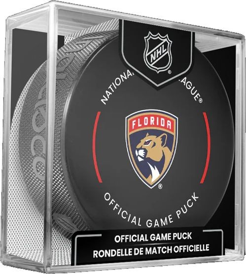 Florida Panthers Current NHL Official Game Hockey Puck In Cube