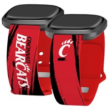 Banda a rayas de pintura HD Cincinnati Bearcats para FitBit Versa 3 y Sense