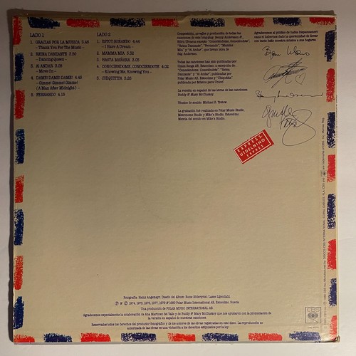 ABBA – Gracias Por La Musica Vinyl, LP 1981 Discos CBS International – DAL-40301 - Bild 2 von 3