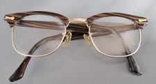 Vintage 46 Shuron 5-3/4 USA Eyeglasses 12K.G.F. Parts Or Repair Cracked Plastic