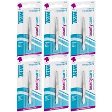 Pack of 6 New Trim Tweezers With Slant Tip Eye Care Implements