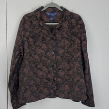 Susan Graver Jacket Womens Dark Grunge Fall Unlined Style Cotton Blend XL