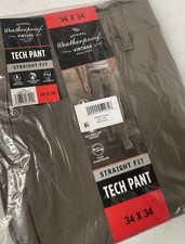 NEW Weatherproof Vintage Men's Tech Pant Straight Fit Water Resistant 34x34 TAN
