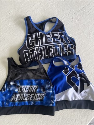 CHEER ATHLETICS Rebel Sports Bra AL lot of royal blue black white sz AL  large - Main Image