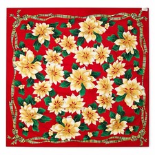 Elaine Gold 100 Silk Scarf 90x90 Red Floral Square Wrap Collection XIIX Vntg