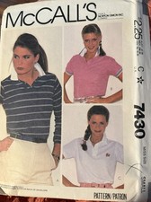 Vtg McCall's pattern 7430 Misses' stretch Knit Polo Tops sz Small (10-12) uncut