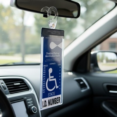 Silver Magnetic Handicapped Parking Tag Holder - Perfect for Easy Display