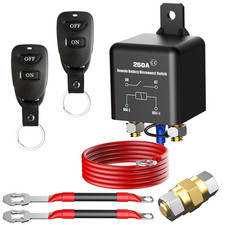 Side Post Remote Battery Disconnect Switch 12V, 250A, Upgrade Prevent Battery Dr